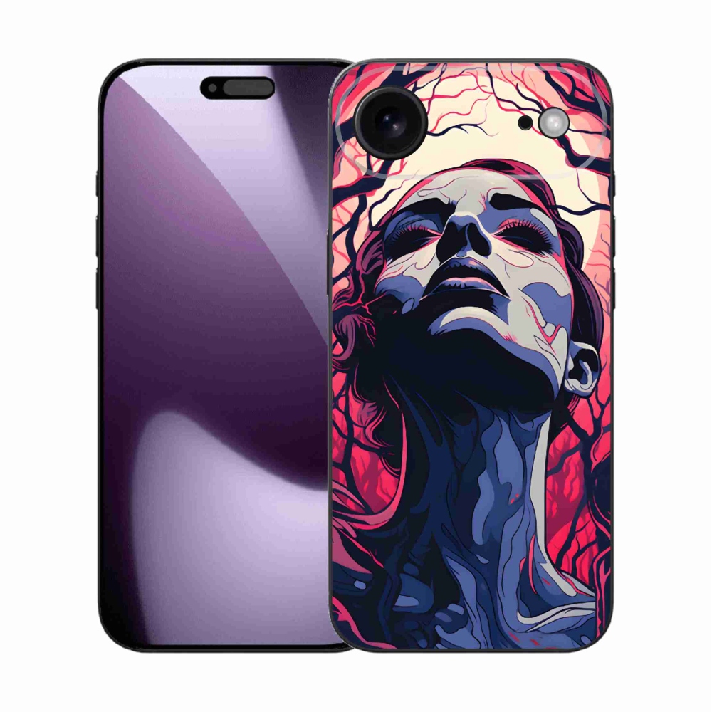 Gelový kryt mmCase na iPhone 17 Air - abstraktní obličej