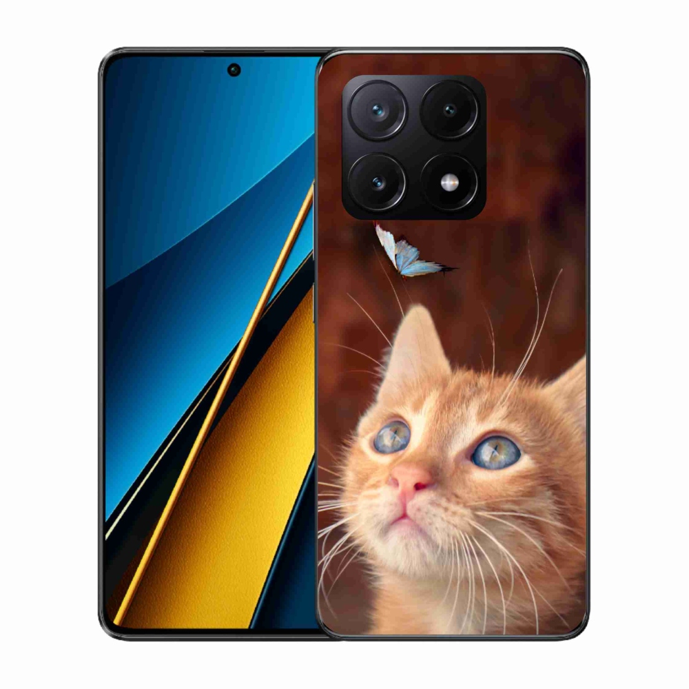 Gelový kryt mmCase na Xiaomi Poco X6 Pro 5G - motýl a kotě