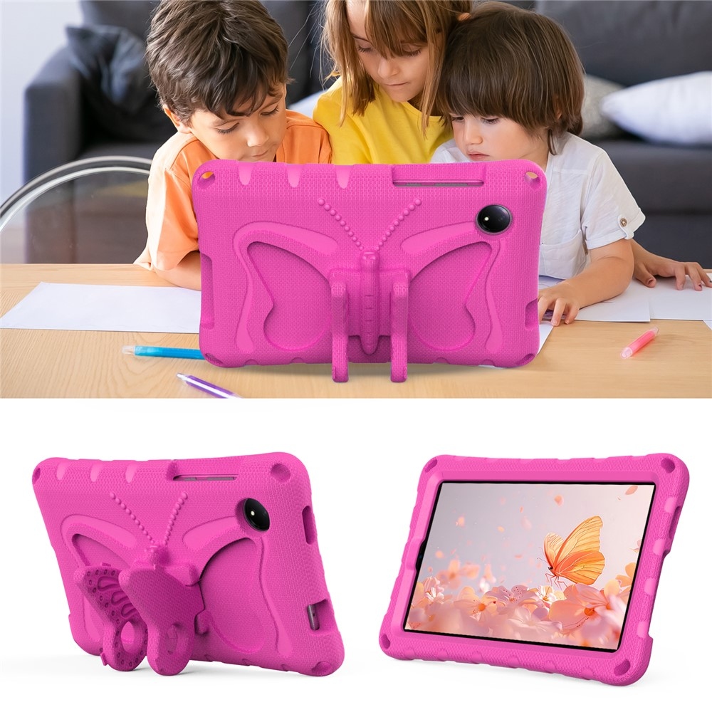 Kids Butterfly EVA odolné pouzdro s popruhem na tablet Xiaomi Redmi Pad SE 8.7 - rose