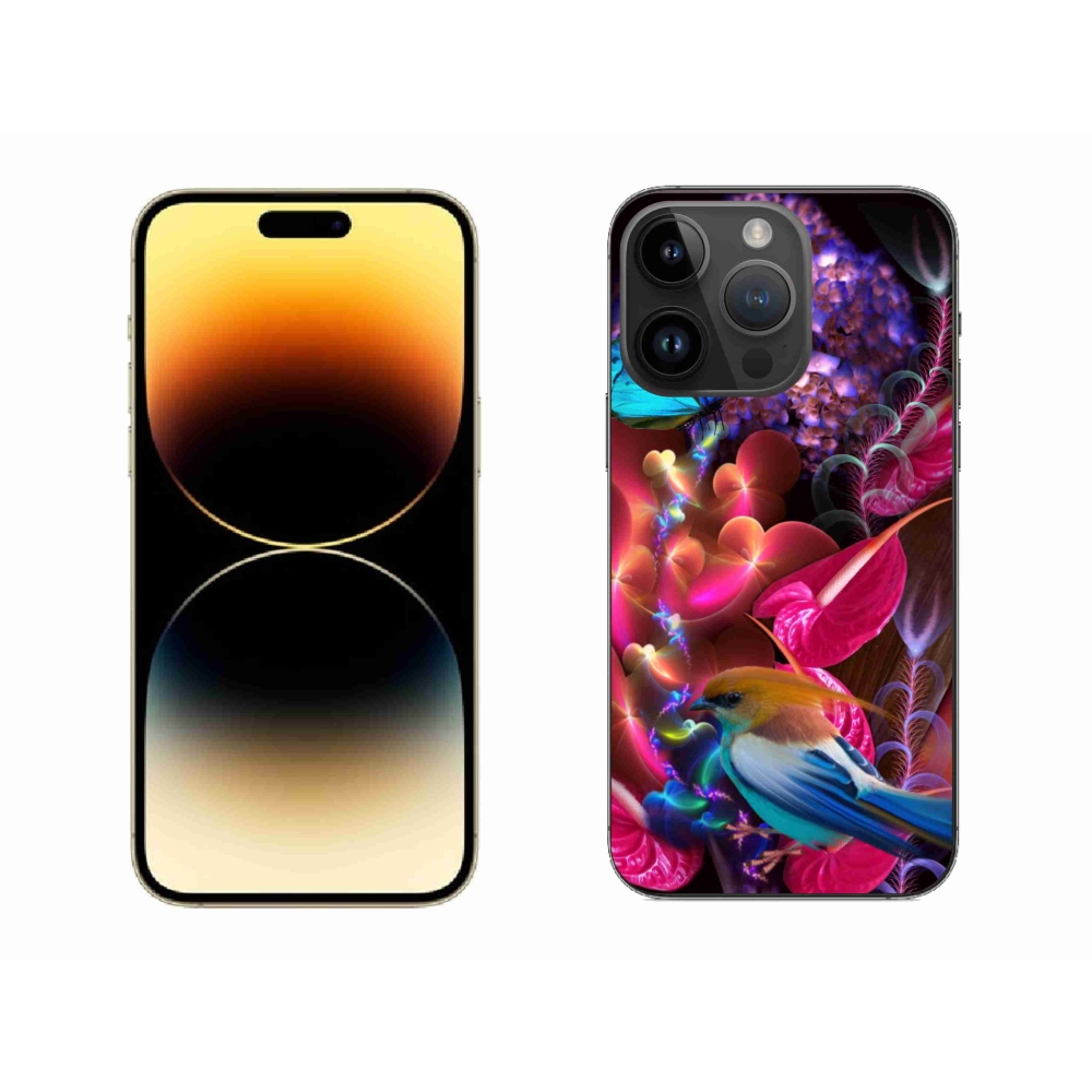 Gelový kryt mmCase na iPhone 14 Pro Max - barevné květiny