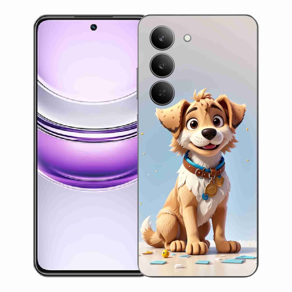 Gelový kryt mmCase na Realme 14x 5G - kreslené štěně