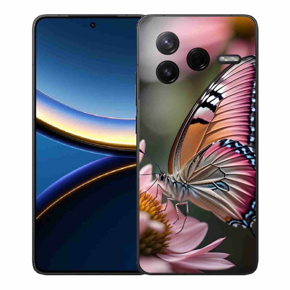 Gelový kryt mmCase na Xiaomi Poco F7 Pro - barevný motýl