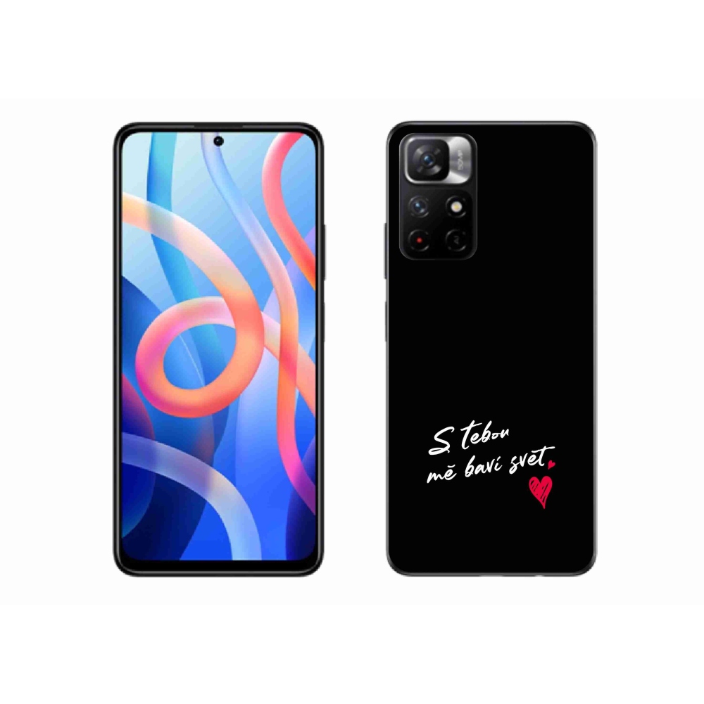 Gelový kryt mmCase na Xiaomi Redmi Note 11S 5G - zamilovaný text 1 černé pozadí