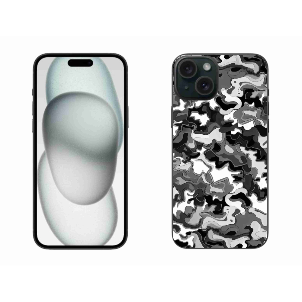 Gelový kryt mmCase na iPhone 15 Plus - maskáčový vzor 3