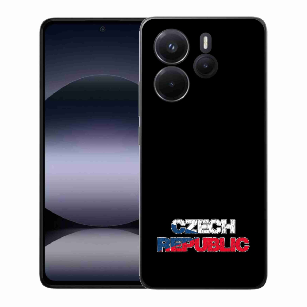 Gelový kryt mmCase na Xiaomi Redmi Note 14 - Czech Republic černé pozadí