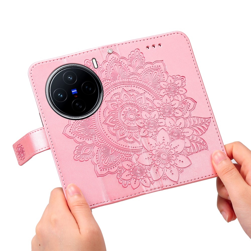 Mandala knížkové pouzdro na Vivo X200 5G - růžové