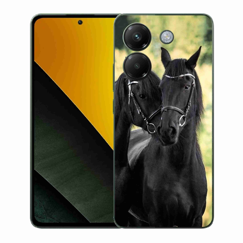 Gelový kryt mmCase na Xiaomi Poco M7 Pro 5G - dva černí koně