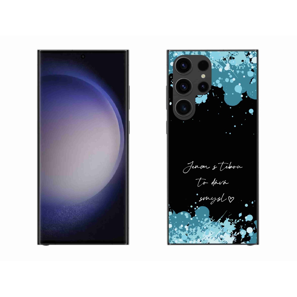 Gelový kryt mmCase na Samsung Galaxy S23 Ultra 5G - zamilovaný text černé pozadí