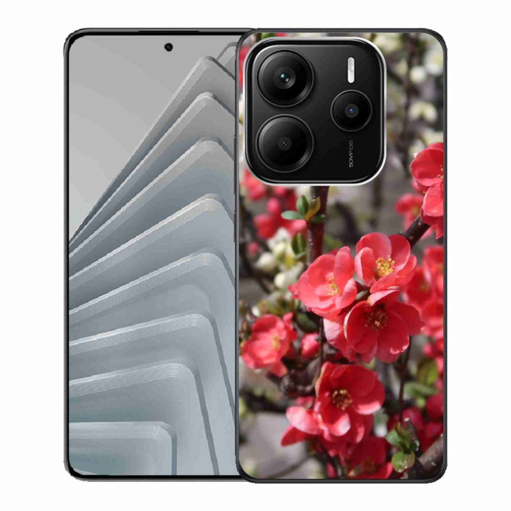Gelový kryt mmCase na Xiaomi Redmi Note 14 5G - červené květy
