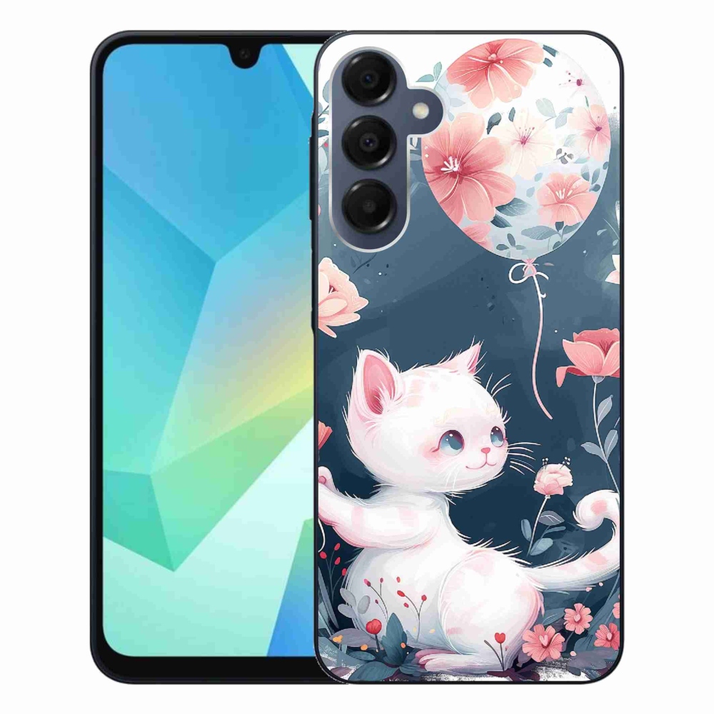 Gelový kryt mmCase na Samsung Galaxy A16 4G/5G - kotě s balónkem
