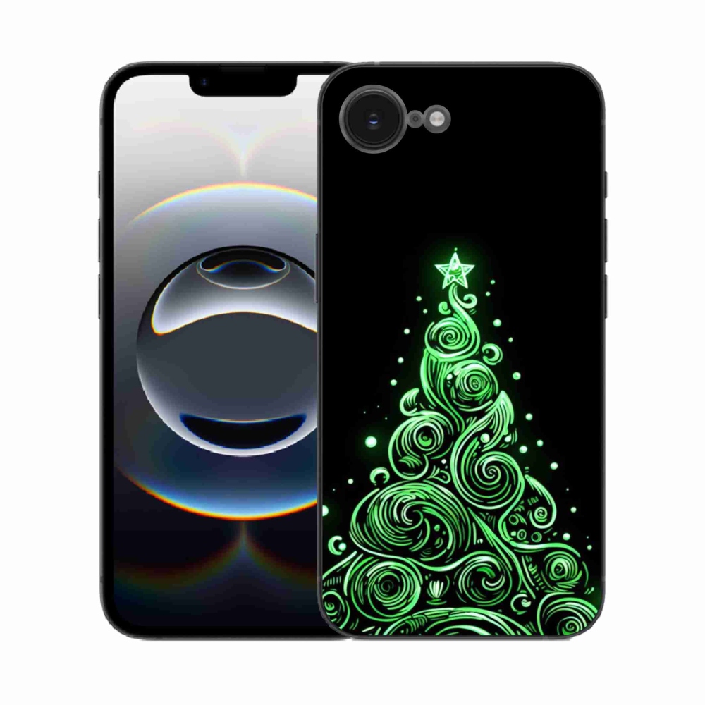 Gelový kryt mmCase na iPhone 16e - neonový vánoční stromek 3