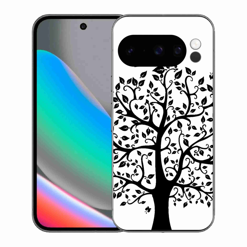 Gelový kryt mmCase na Google Pixel 10 Pro - černobílý strom