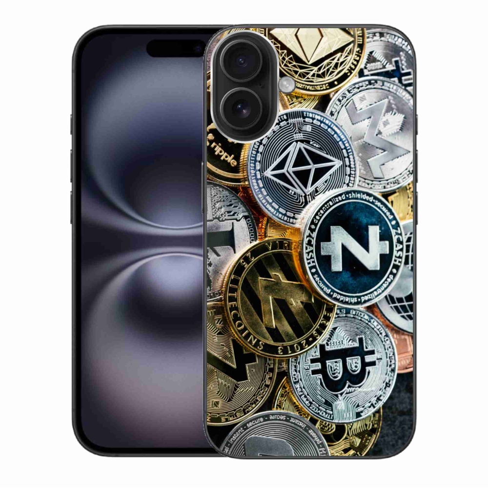 Gelový kryt mmCase na iPhone 16 Plus - kryptoměny