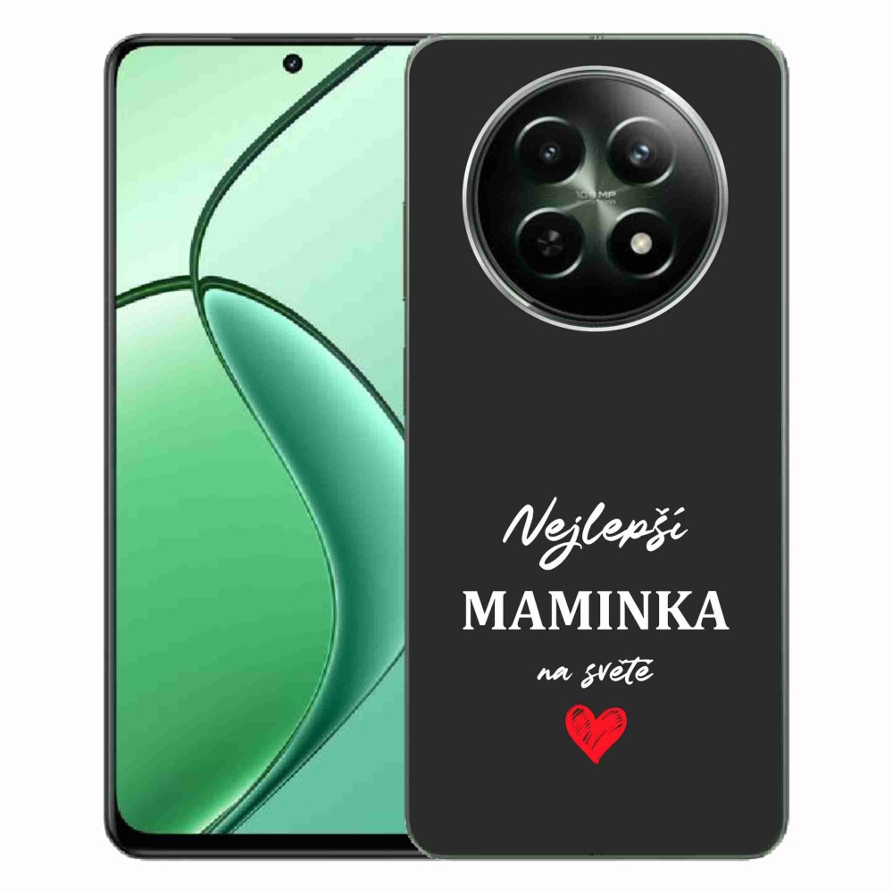Gelový kryt mmCase na Realme 12 5G/12x 5G - nejlepší maminka 1 černé pozadí