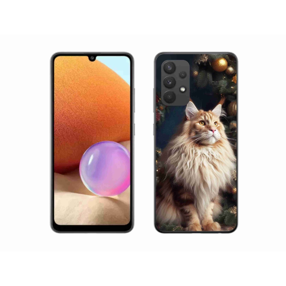 Gelový kryt mmCase na Samsung Galaxy A32 4G - kočka u stromku