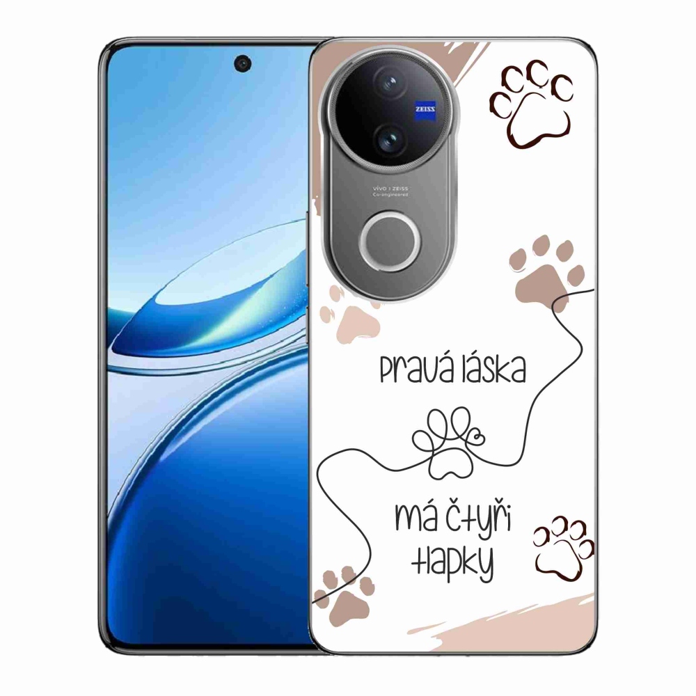 Gelový kryt mmCase na Vivo V50 5G - psí motiv 1 bílé pozadí