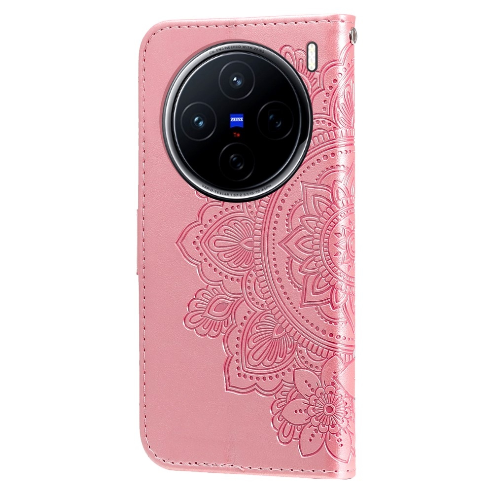 Mandala knížkové pouzdro na Vivo X200 5G - růžové