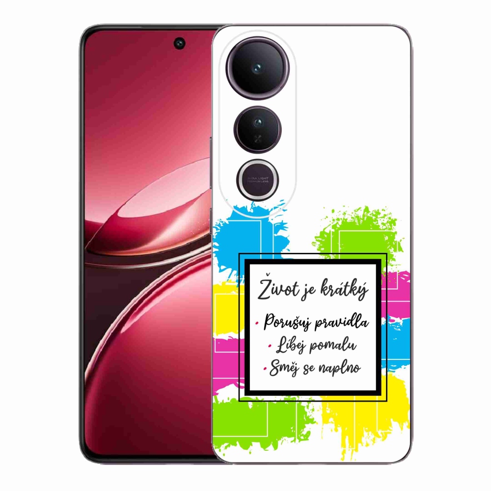 Gelový kryt mmCase na Vivo V50 Lite 4G/5G - citát 5 bílé pozadí