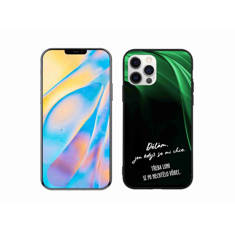 Gelový kryt mmCase na iPhone 12 Pro - vtipný text 12 černé pozadí