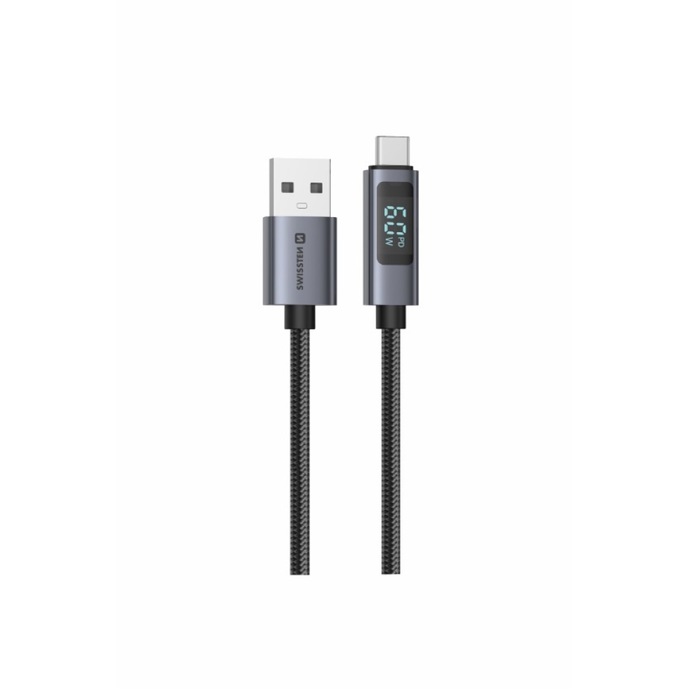 Swissten LCD kabel USB-A / USB-C 1,5m