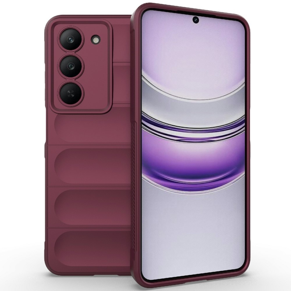 Rugg odolný gelový obal na Realme 14x 5G - vínový