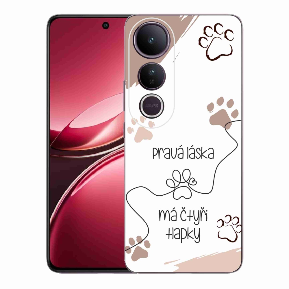 Gelový kryt mmCase na Vivo V50 Lite 4G/5G - psí motiv 1 bílé pozadí