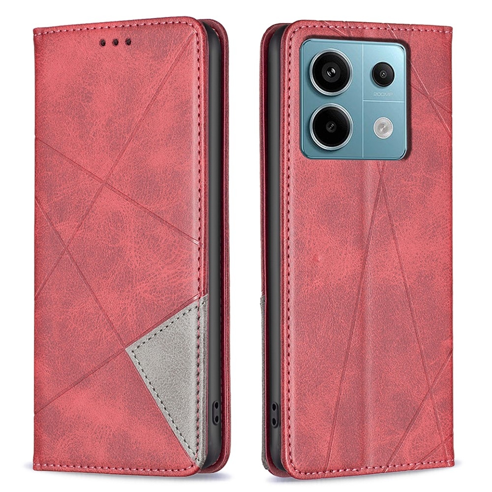 Triangle knížkové pouzdro na Xiaomi Redmi Note 13 Pro 4G/Poco M6 Pro - červené