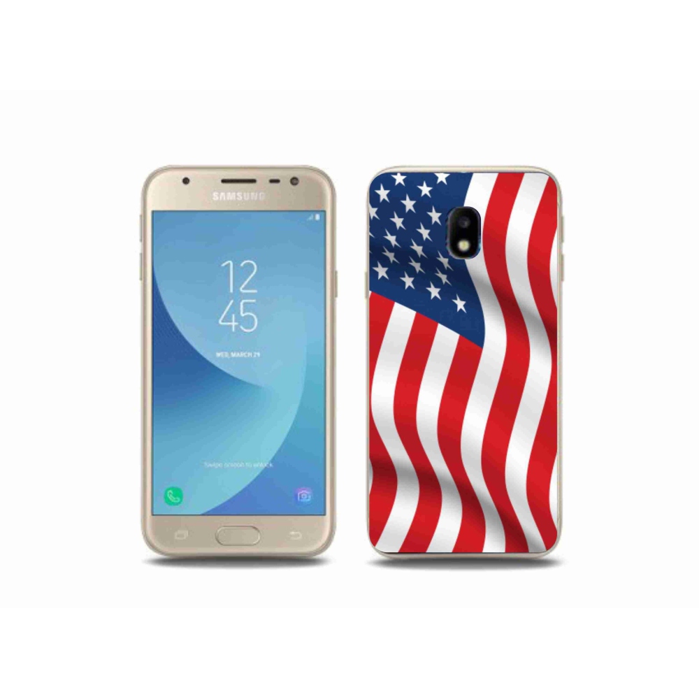 Gelový kryt mmCase na mobil Samsung Galaxy J3 (2017) - USA vlajka