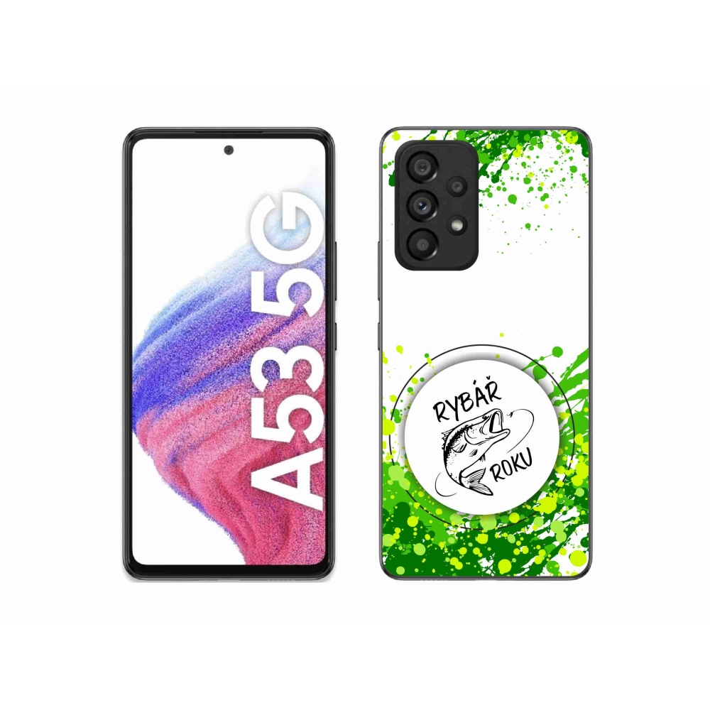 Gelový kryt mmCase na Samsung Galaxy A53 5G - rybář roku bílé pozadí