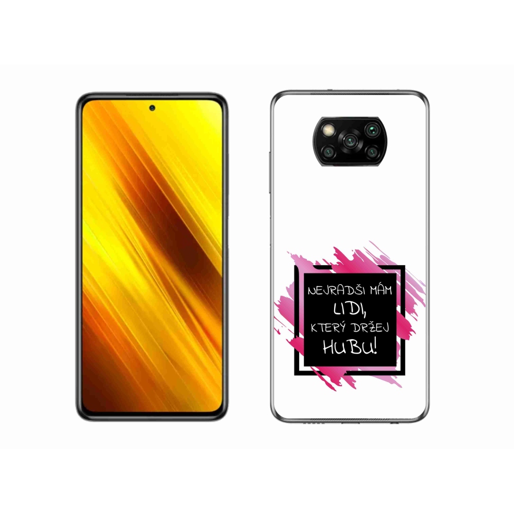 Gelový kryt mmCase na Xiaomi Poco X3 Pro - vtipný text 7 černobílé pozadí