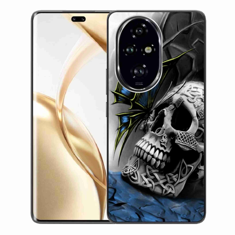 Gelový kryt mmCase na Honor 200 Pro 5G - motýl a lebka