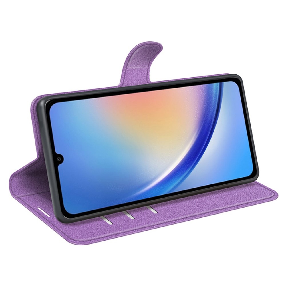 Litchi knížkové pouzdro na Samsung Galaxy A35 5G - fialové