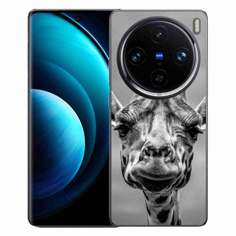 Gelový kryt mmCase na Vivo X100 Pro 5G - černobílá žirafa