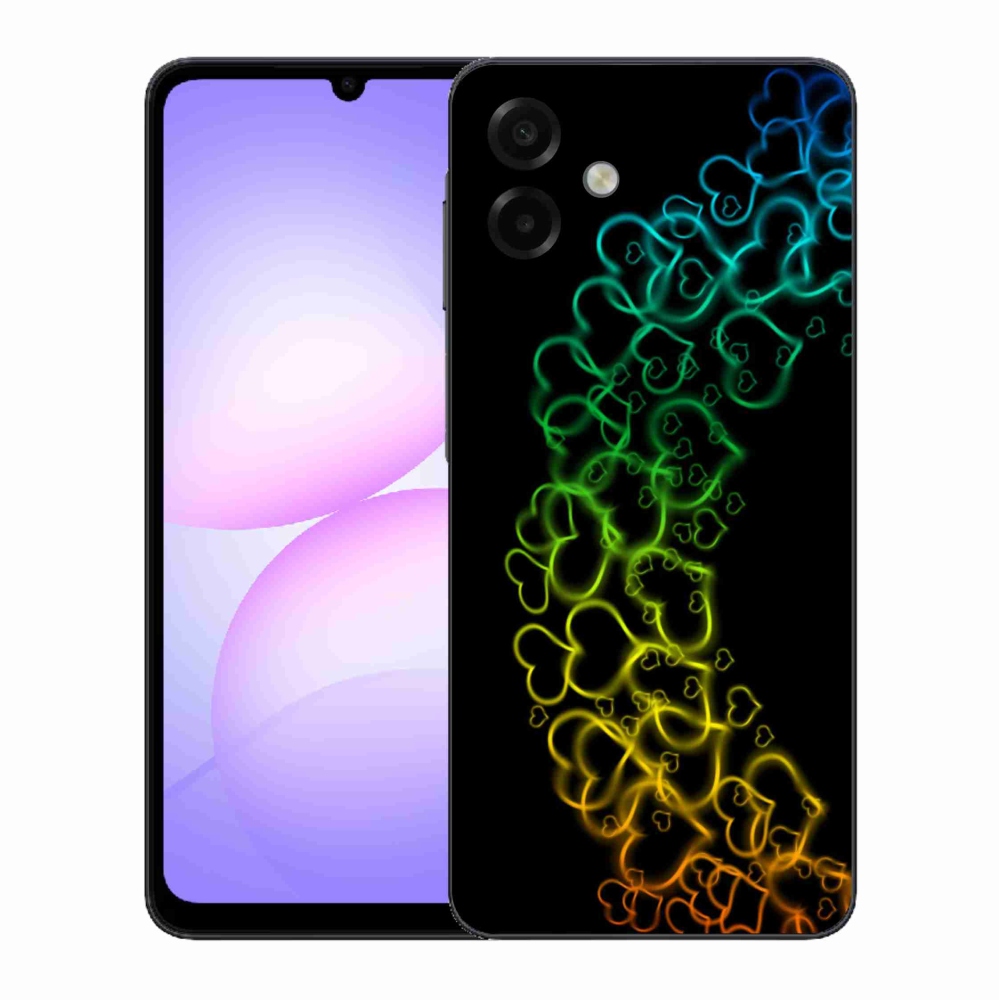 Gelový kryt mmCase na Samsung Galaxy A07 4G - barevná srdíčka