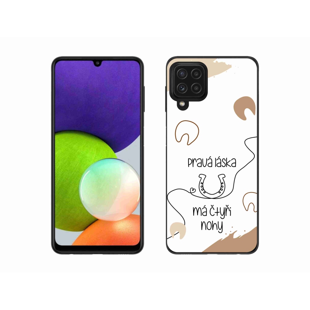 Gelový kryt mmCase na Samsung Galaxy A22 4G - koňský motiv bílé pozadí