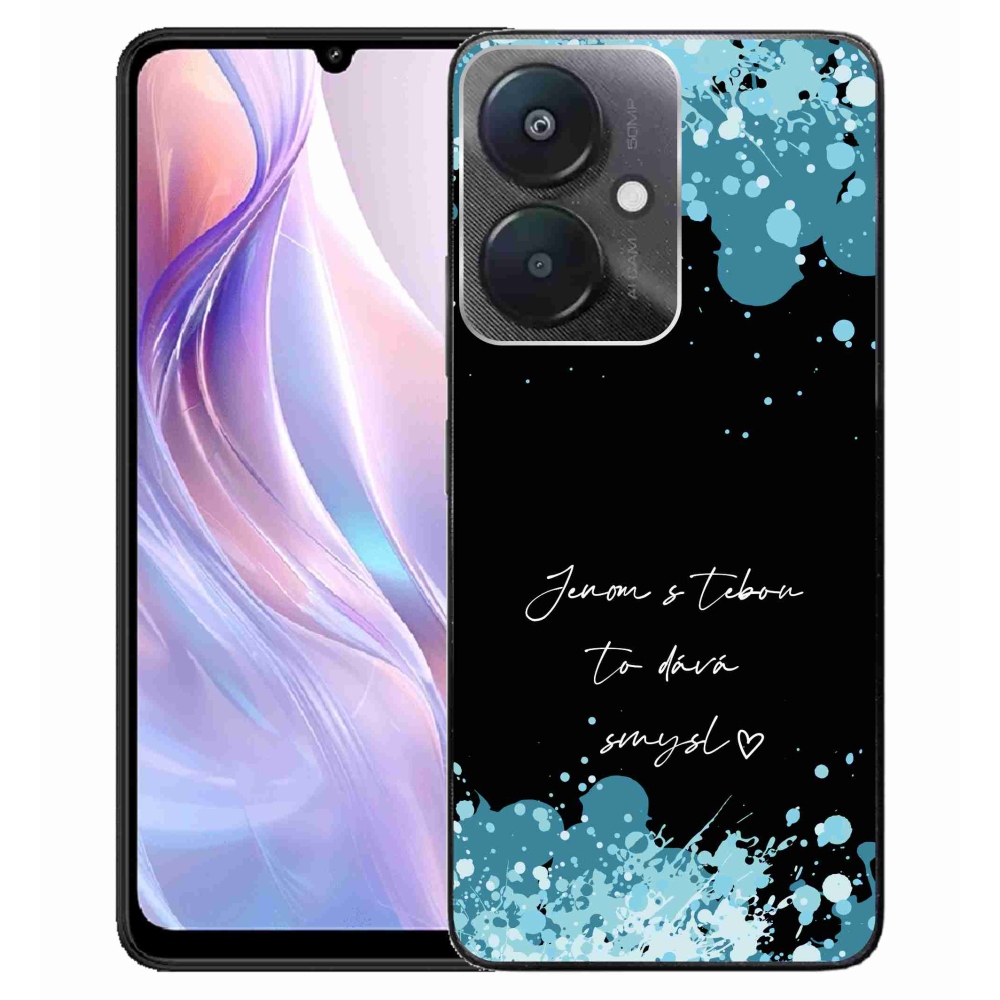 Gelový kryt mmCase na Xiaomi Redmi 13C 5G  - zamilovaný text černé pozadí