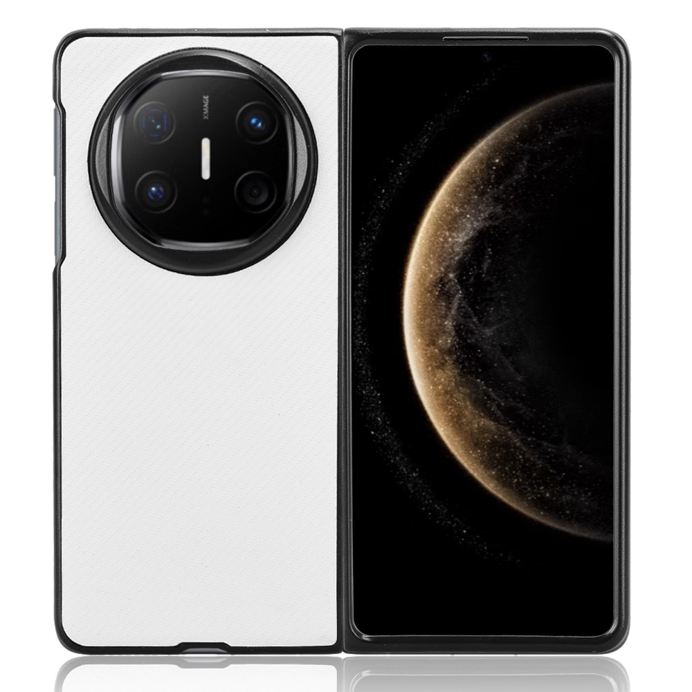 Textury plastový kryt s umělou kůží na Huawei Mate X6 - bílý