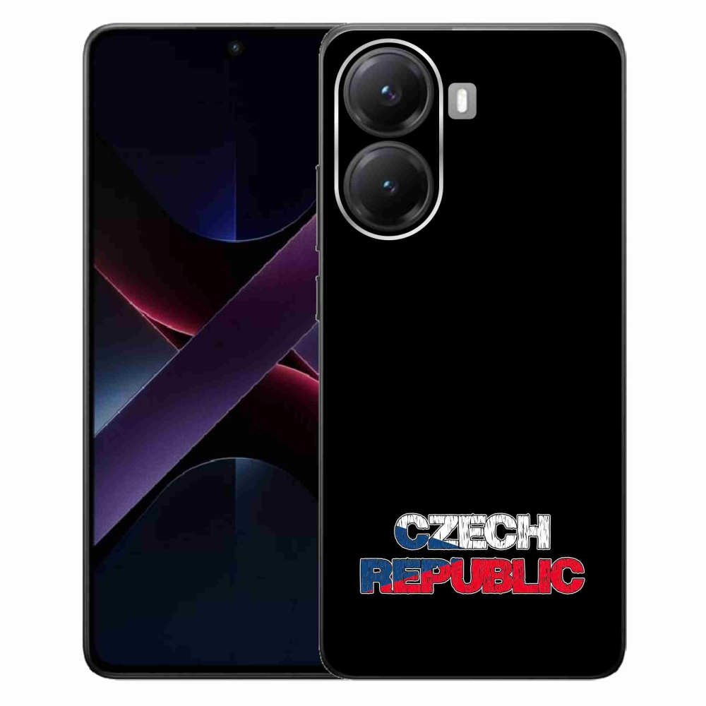 Gelový kryt mmCase na Xiaomi Poco X7 Pro 5G - Czech Republic černé pozadí