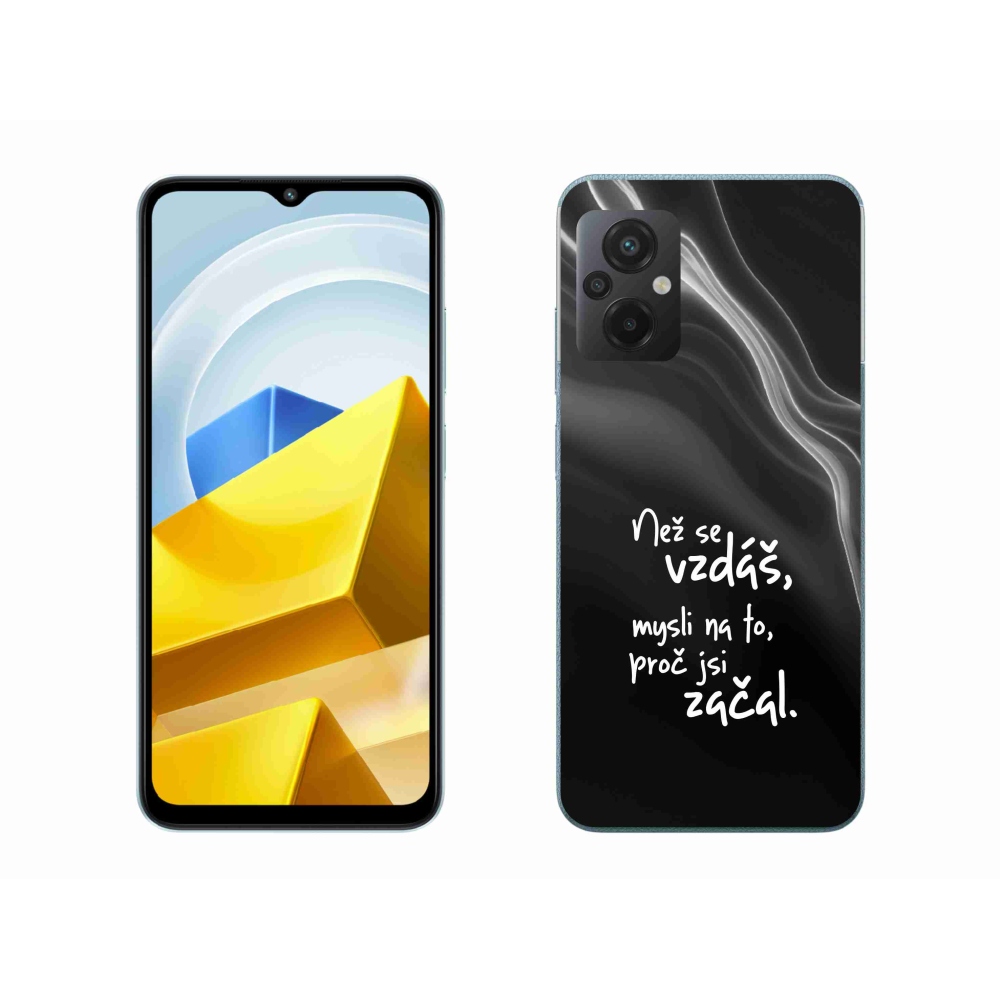 Gelový kryt mmCase na Xiaomi Poco M5 4G - citát 2 černé pozadí