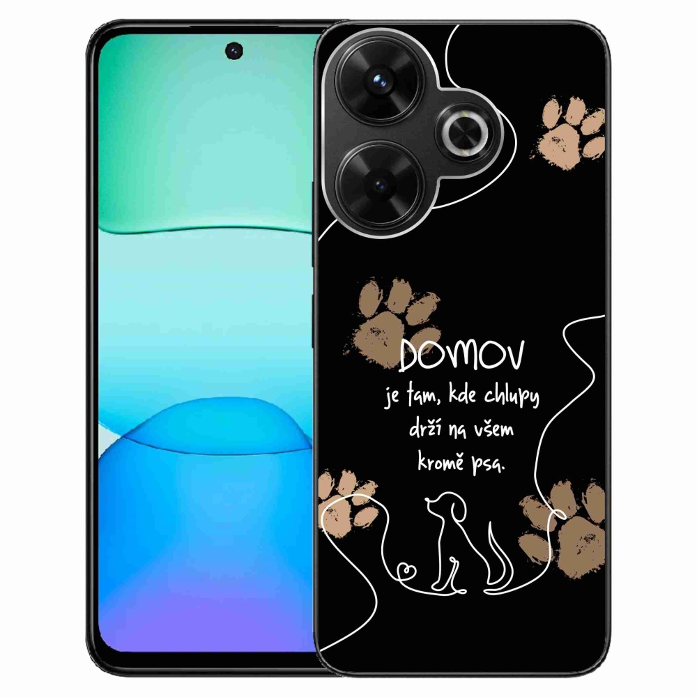 Gelový kryt mmCase na Xiaomi Redmi 13 4G/Poco M6 4G  - psí motiv černé pozadí