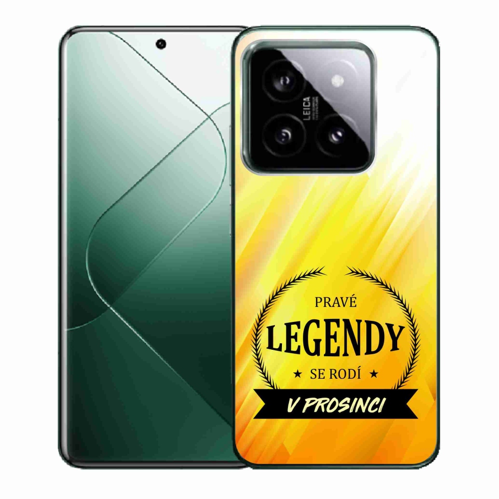 Gelový kryt mmCase na Xiaomi 14 - legendy v prosinci žluté pozadí