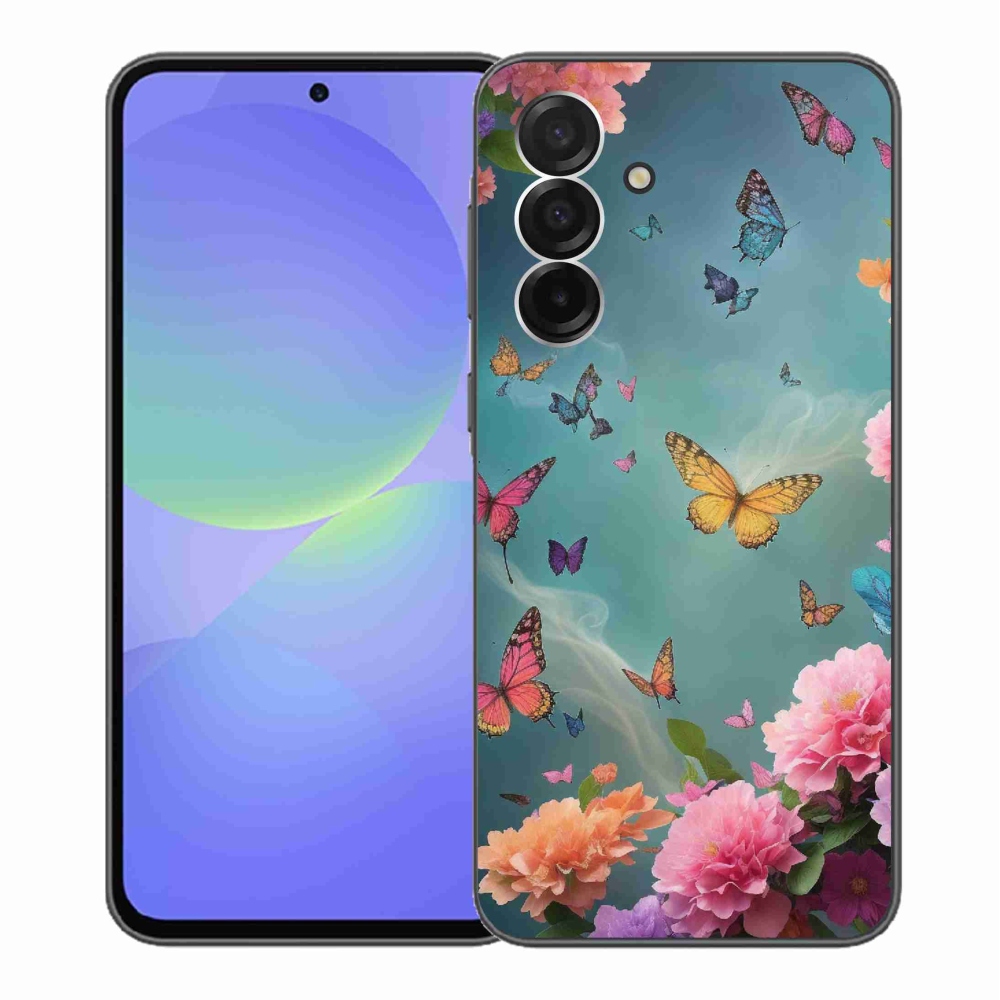 Gelový kryt mmCase na Samsung Galaxy A36 5G - barevné květy a motýli