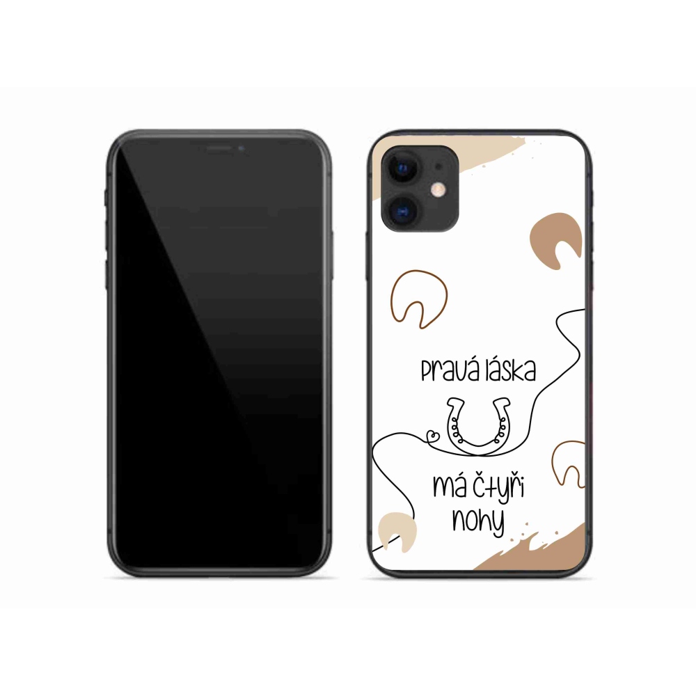 Gelový kryt mmCase na iPhone 11 - koňský motiv bílé pozadí