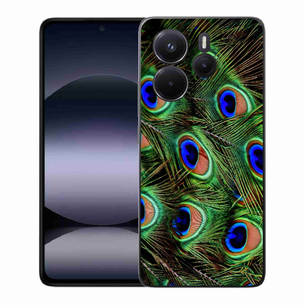 Gelový kryt mmCase na Xiaomi Redmi Note 14 - paví peří