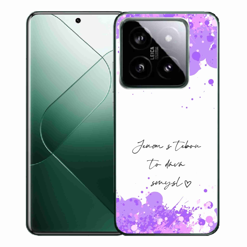 Gelový kryt mmCase na Xiaomi 14 Pro - zamilovaný text bílé pozadí