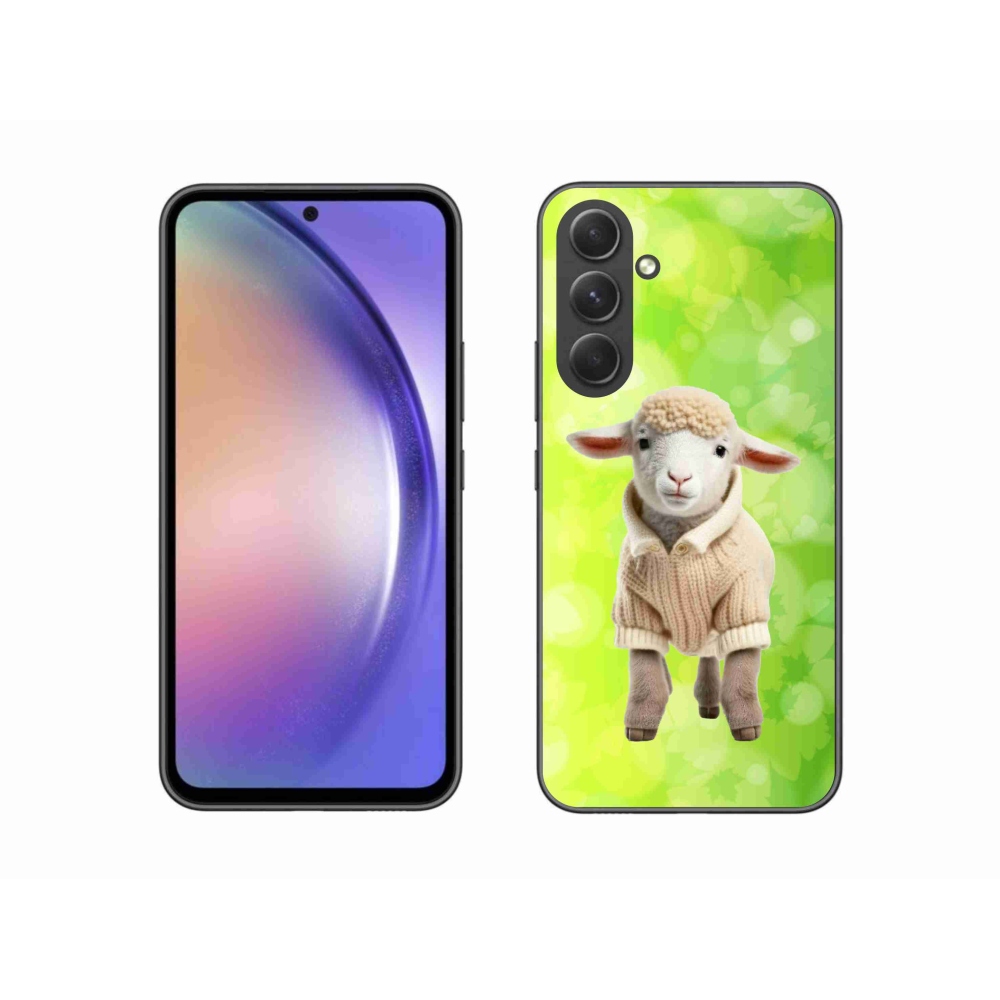Gelový kryt mmCase na Samsung Galaxy A54 5G - jehně ve svetru