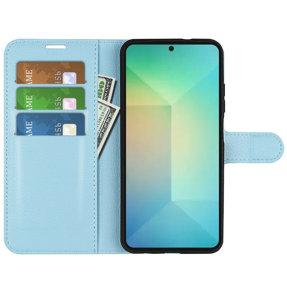 Litchi knížkové pouzdro na Samsung Galaxy S25 - modré