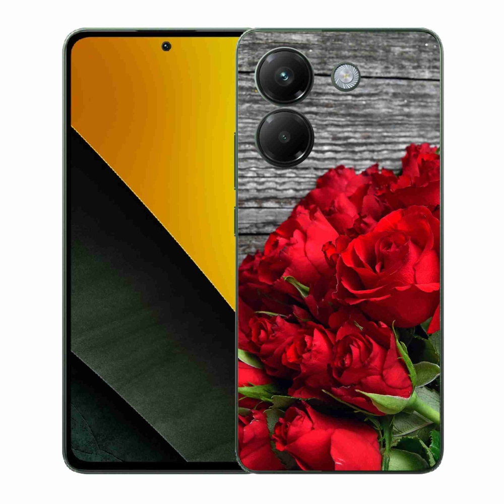 Gelový kryt mmCase na Xiaomi Poco M7 Pro 5G - červené růže