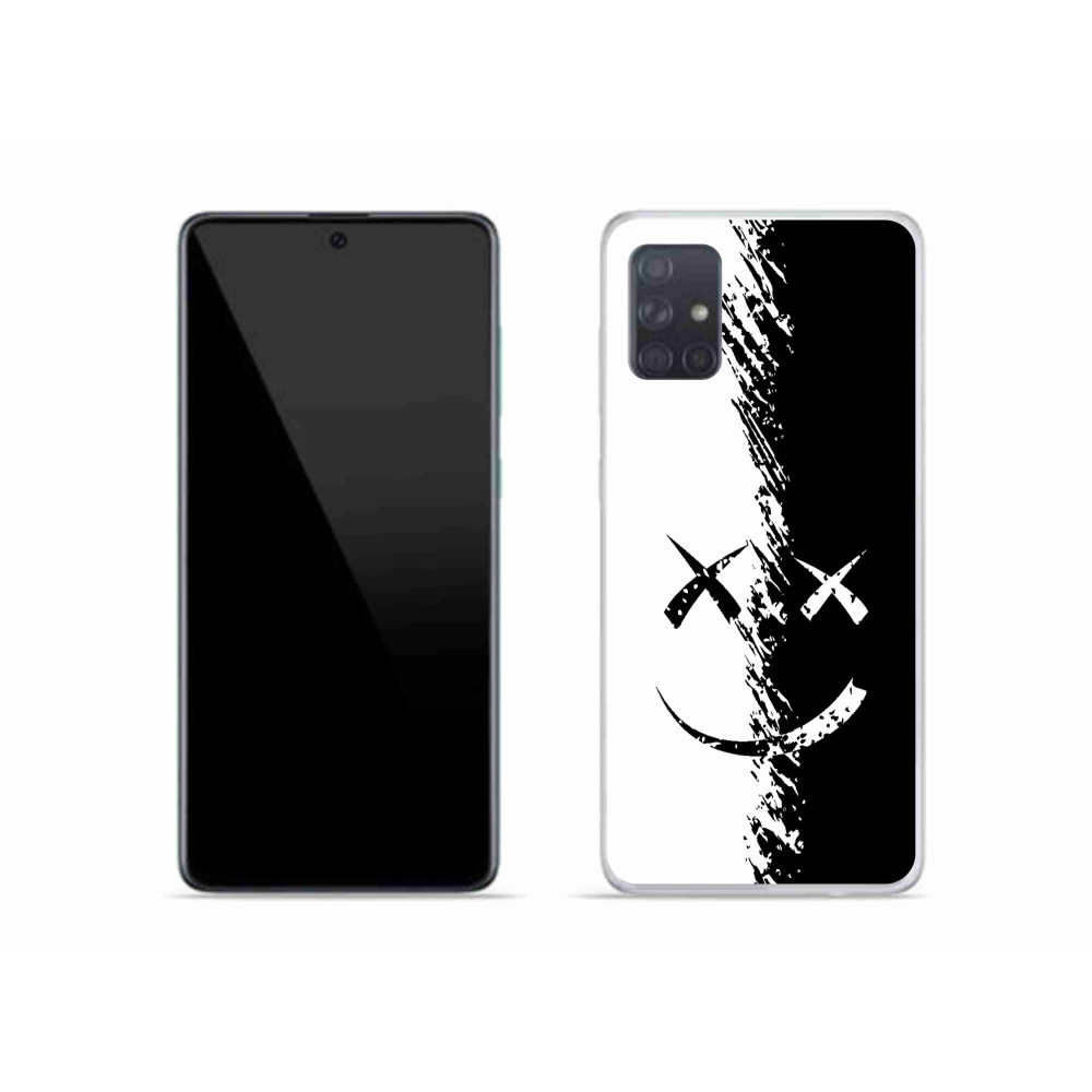 Gelový kryt mmCase na Samsung Galaxy A51 - černobílý smajlík
