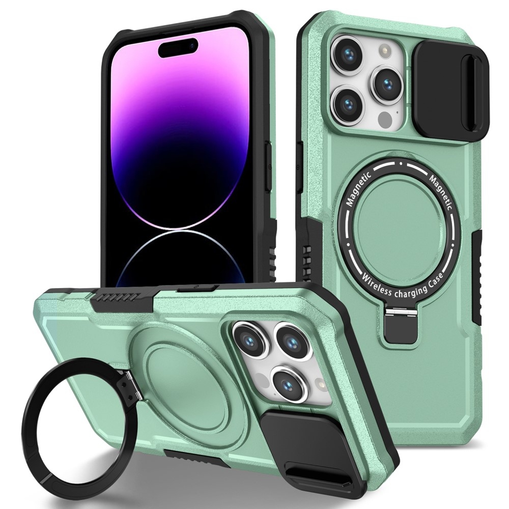 Military odolný kryt s MagSafe na iPhone 14 Pro Max - světlezelený